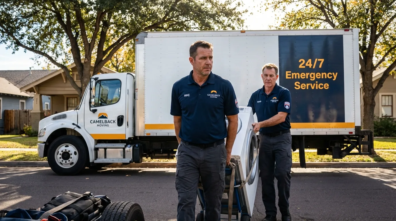 CamelBack Moving crew loading furniture in Shamrock, TX