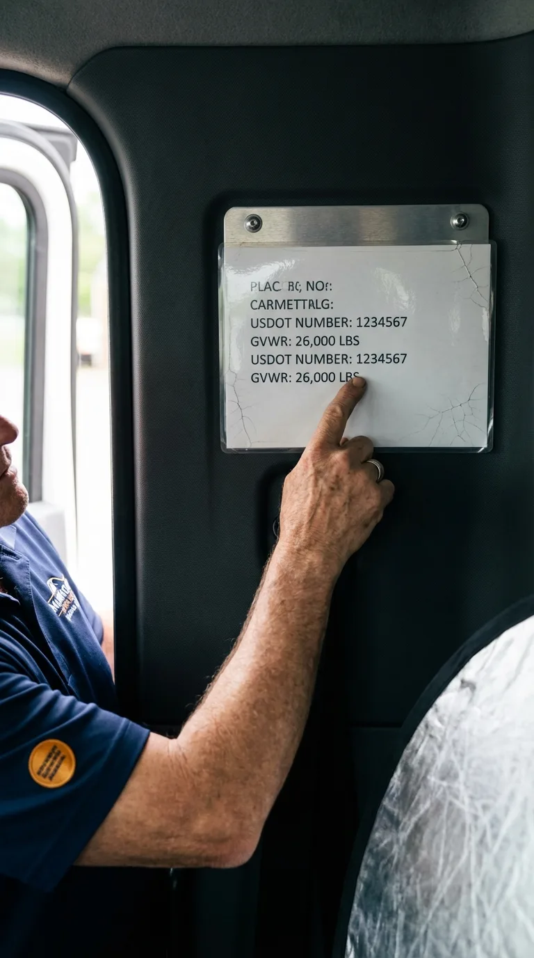 USDOT licensing placard verification in Shamrock